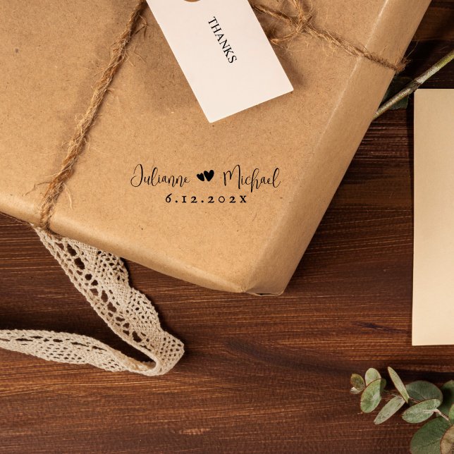 Modern Script Couple Name | Personalised Wedding  Self-inking Stamp (Creator Uploaded)