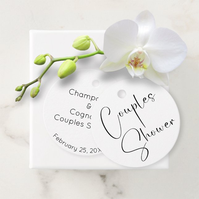 Modern Script Couples Shower Favour Tags (Creator Uploaded)