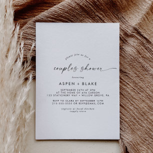 Modern Script Couples Shower Invitation