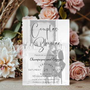 Modern Script Couples Shower Photo Invitation