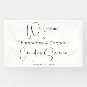 Modern Script Couples Shower Welcome Banner