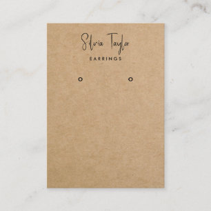 Modern Script Craft Paper Earring Display Card