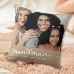 Modern Script Cream Brown We Love Grandma Photo Cushion<br><div class="desc">Surprise Grandma with a thoughtful Mother's Day gift that captures your love in a personalised and memorable with our personalised throw pillow featuring your photo and the heartfelt message "We Love You, Grandma." It's a wonderful gift that celebrates the love and joy she brings to your family! Add your favourite...</div>