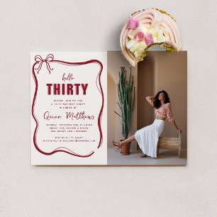 Modern Script Custom Age Birthday Invitation