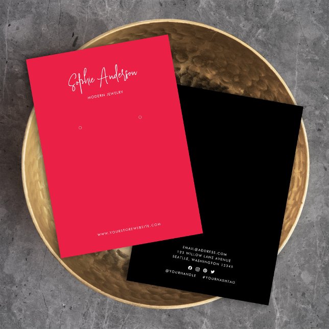 Modern Script Custom Color Earring Display Card (Creator Uploaded)