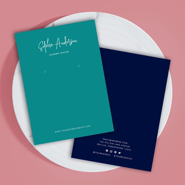 Modern Script Custom Color Earring Display Card (Creator Uploaded)