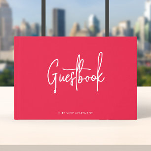 Modern Script Custom Colour Minimalist Guest Book