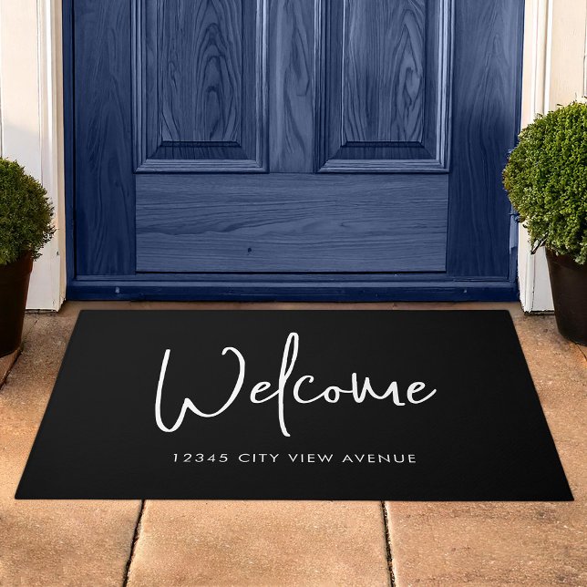 Modern Script Custom Colour Minimalist Welcome Doormat (Creator Uploaded)