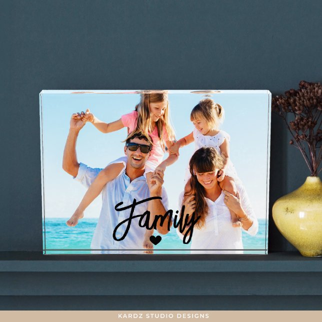 Modern Script Custom Family Photo Block (Creator Uploaded)
