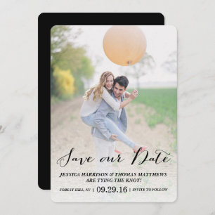 Modern Script   Custom Photo Save Our Date Save The Date