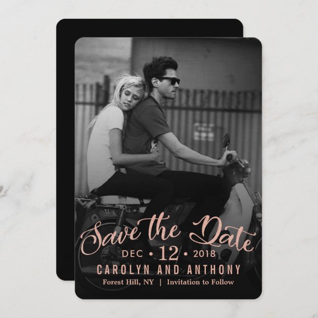 Modern Script | Custom Photo Save The Date (Front/Back)