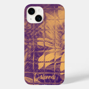 Modern Script Daisy Flower Watercolor Purple  Case-Mate iPhone 14 Case