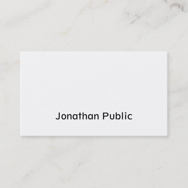 Modern Script Design Elegant Simple Trendy Plain Business Card (Front)