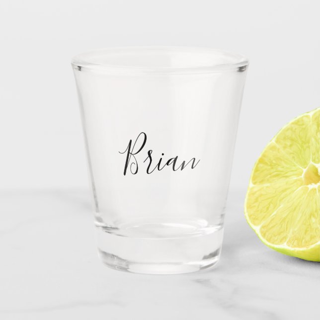 Modern Script Design Shot Glass (Front)