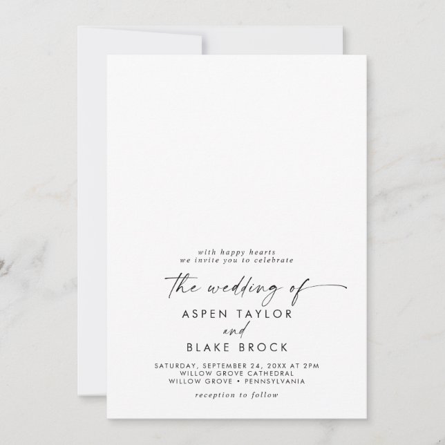 Modern Script Design Your Own Wedding Invitation (Front)