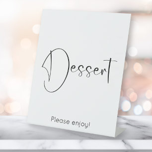 Modern Script Dessert Pedestal Sign
