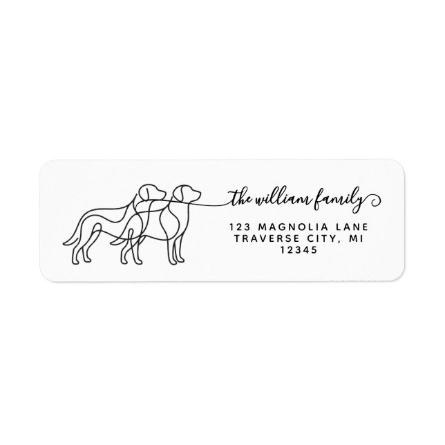  Modern Script dog silhouette return address  (Front)