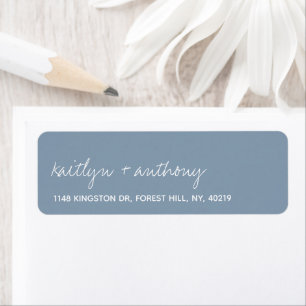 Modern Script Dusty Blue Minimalistic Wedding