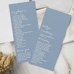 Modern Script Dusty Blue Minimalistic Wedding<br><div class="desc">Celebrate in style with these stylish and very trendy wedding programs. This design is easy to personalise with your special event wording and your guests will be thrilled when they see these fabulous programs. Matching items can be found in the collection.</div>