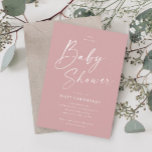 Modern Script Dusty Pink Girls Baby Shower Invitation<br><div class="desc">Modern Script Dusty Pink Girls Baby Shower Invitation. Click the personalise button to customise this design with your details.</div>