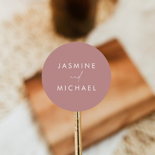 Modern Script Dusty Rose Wedding Envelope Seals