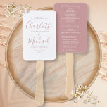 Modern Script Dusty Rose Wedding Program Hand Fan<br><div class="desc">This stylish wedding program can be personalised with your special wedding day information featuring chic modern typography. You can customise the background colour to match your wedding theme. Designed by Thisisnotme©</div>