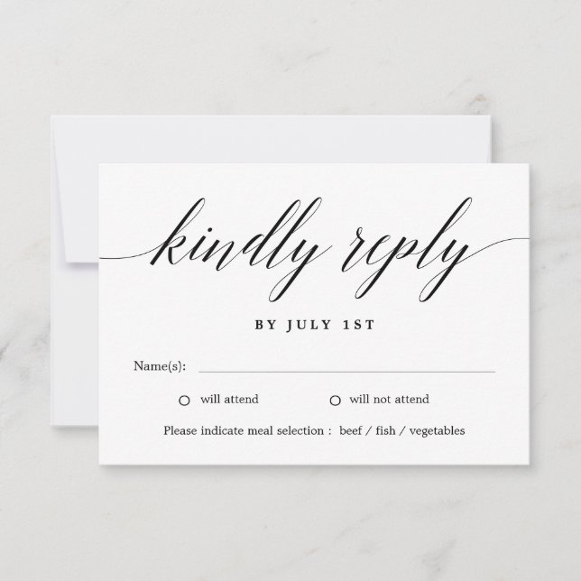 Modern Script EDITABLE COLOR RSVP Card MSC (Front)