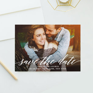 Modern Script EDITABLE COLOR Save The Date Card