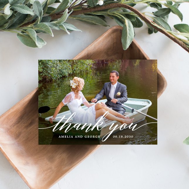 Modern Script EDITABLE COLOR Thank You Card (Creator Uploaded)