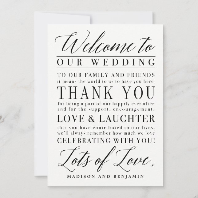 Modern Script EDITABLE COLOR Welcome Thank You (Front)