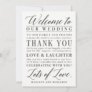Modern Script EDITABLE COLOR Welcome Thank You Card