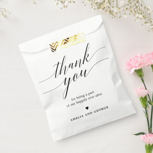 Modern Script Editable Colour Favour Bags (Sealed)