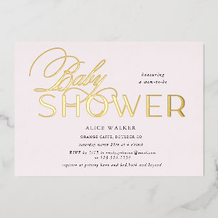 modern script elegant baby shower