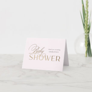 modern script elegant baby shower thank you note c card