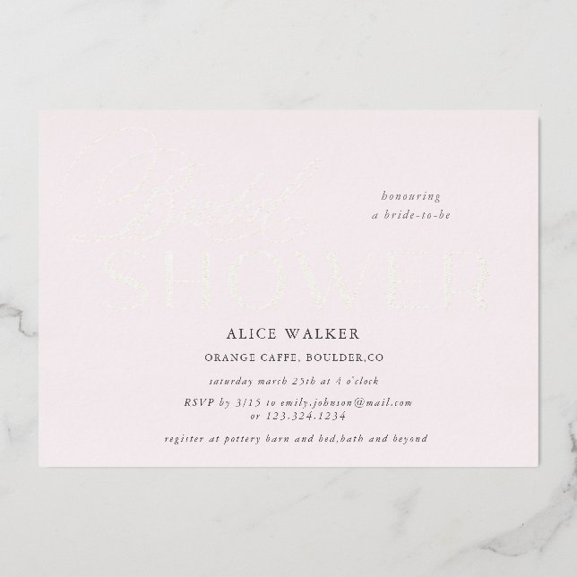 modern script elegant bridal shower (Front)