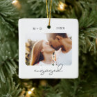 Modern Script Elegant Engagement Photo Keepsake