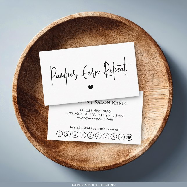 Modern Script Elegant Professional Loyalty Card (Customize loyalty card with name, contact info, and promotion details.)