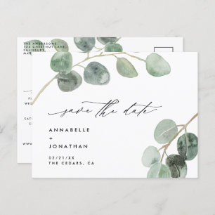 Modern script elegant vintage non photo wedding announcement postcard