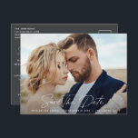 Modern script elegant wedding announcement postcard<br><div class="desc">Modern script elegant wedding save the date card. Modern minimal stylish design. All colours can be customised.</div>