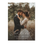 Modern Script Elegant Wedding Photo