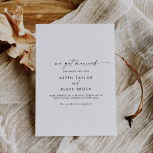 Modern Script Elopement Announcement