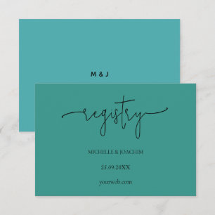 Modern Script Emerald Blue Enclosure Card