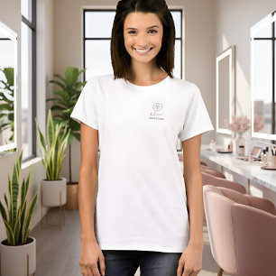 Modern Script Employee Name Makeup Studio Logo  T-Shirt