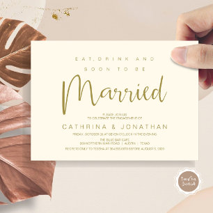 Modern Script, Engagement Dinner Party Celebration Invitation