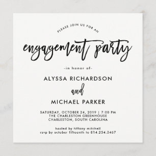 Modern Script Engagement Party Invitation