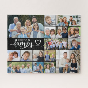 Modern Script FAMILY 16 Photo Collage Your Colour Jigsaw Puzzle