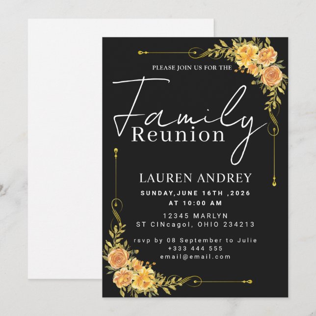 Modern Script Family Gathering Party Invitation (Front/Back)
