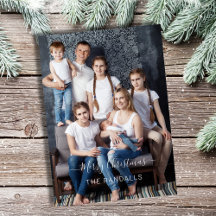 Modern Script Family Photo Christmas Card