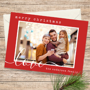 Modern Script Family Photo Christmas Holiday Card
