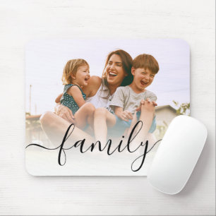 Modern Script Family Photo Custom Mouse Pad